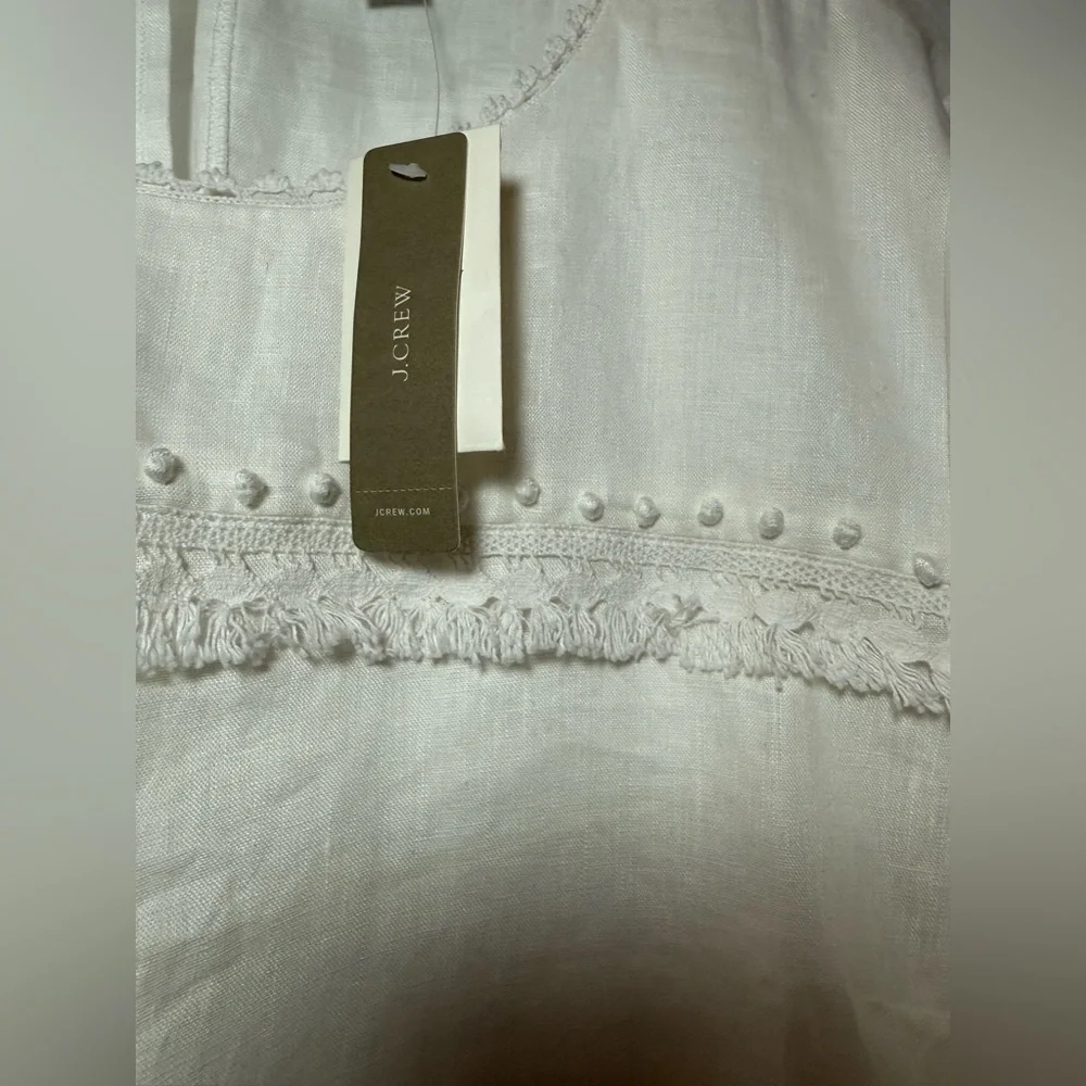 BRAND NEW J CREW white linen blouse women’s size 12 - Picture 8 of 13